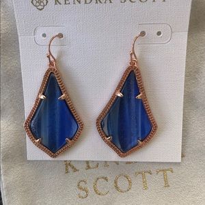 Kendra Scott Alex Blue Dusted drop earring Rose Gold Plated
